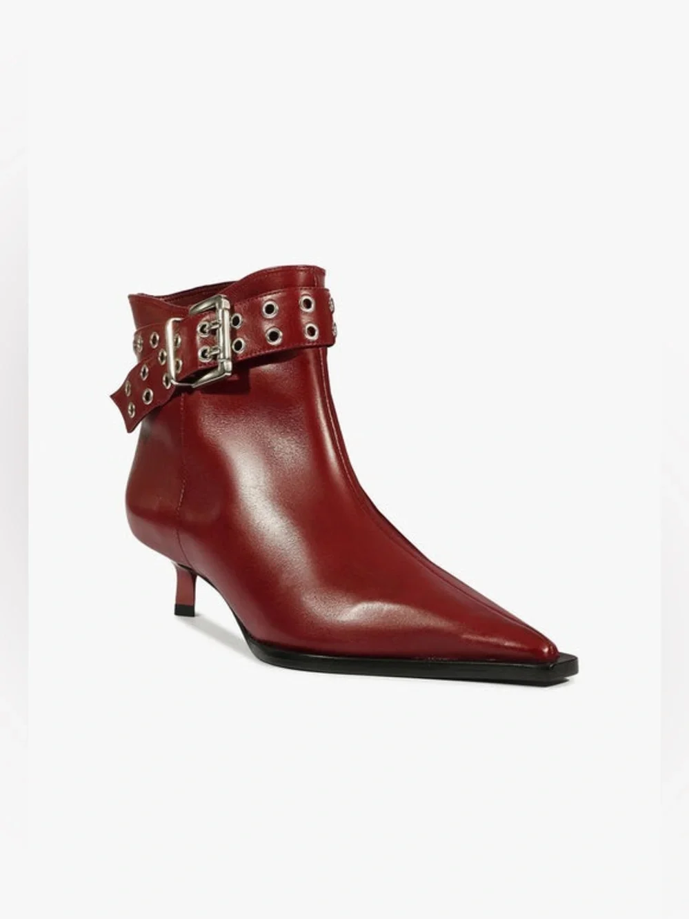 SCHUTZ Jess Booties In Rich Burgundy Leather Size 7B New In Box